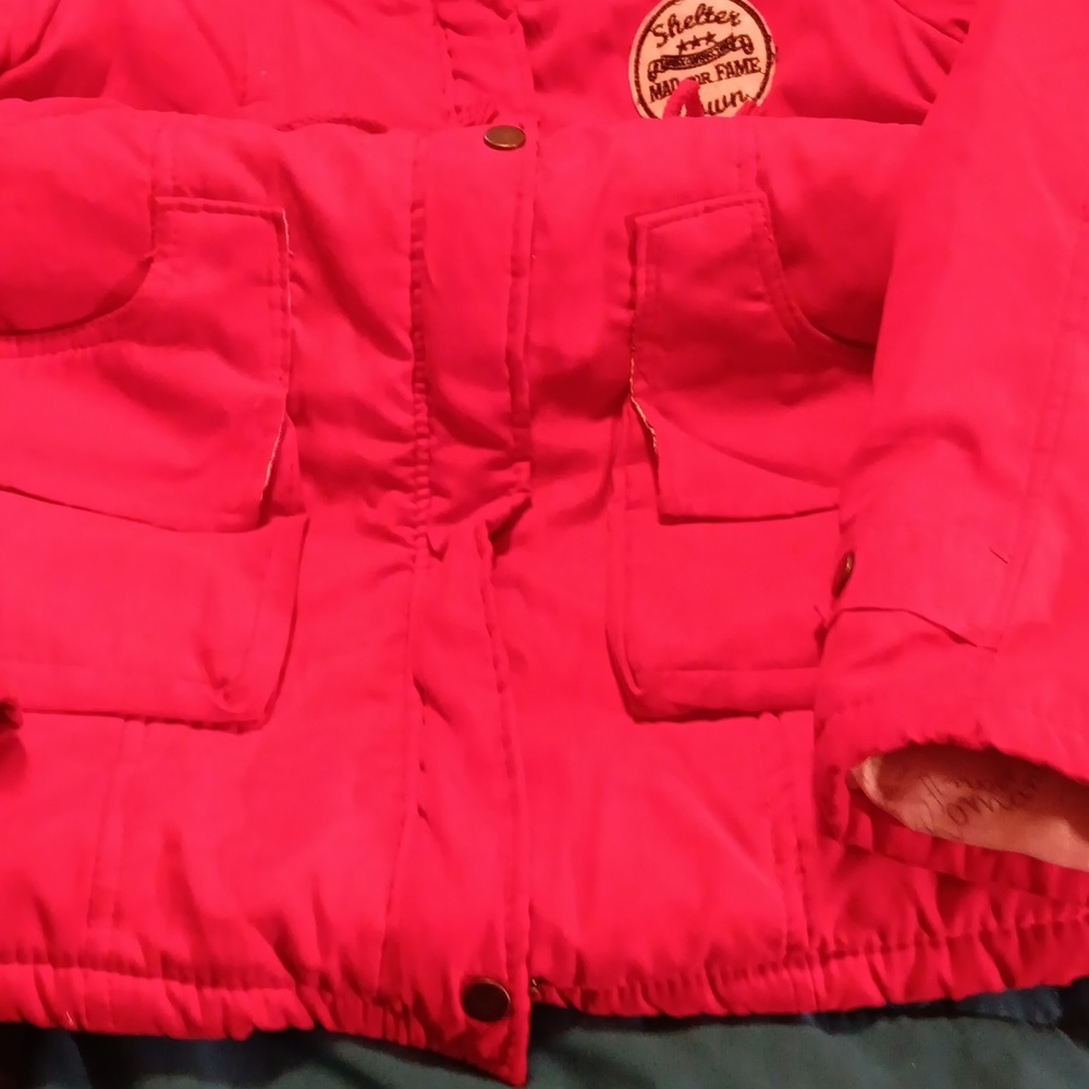 Ladies hooded Peacoat zippered and snap - Picture 2 of 6